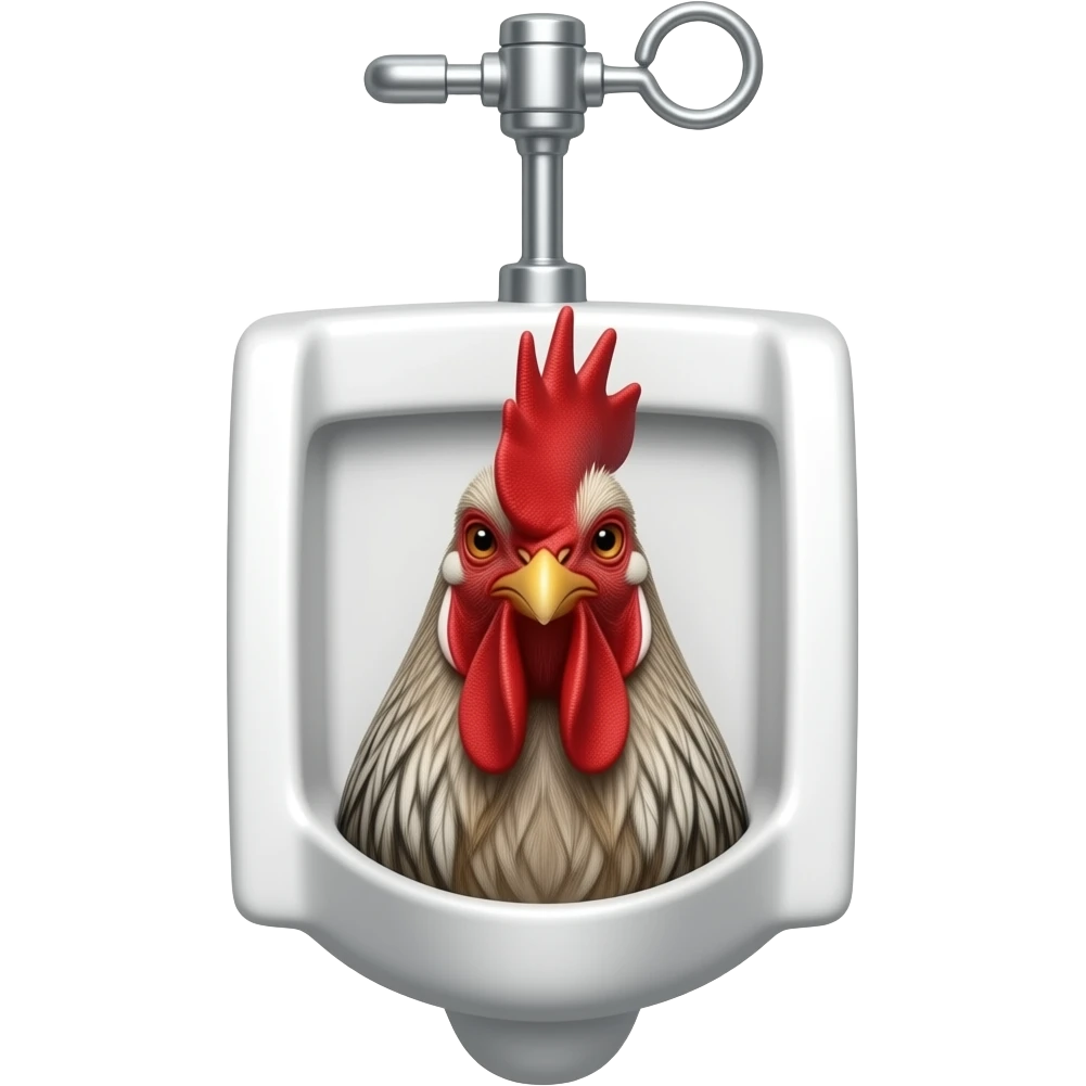 Urinal with a cock human emoji