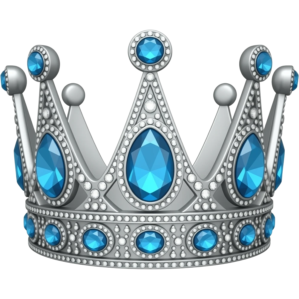 white crown with blue gems emoji