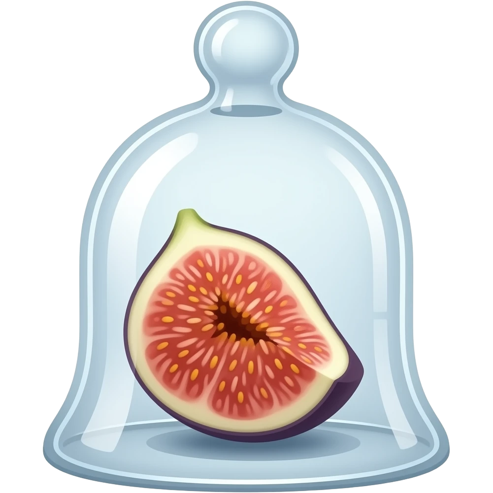 sideways single fig inside a bell jar emoji