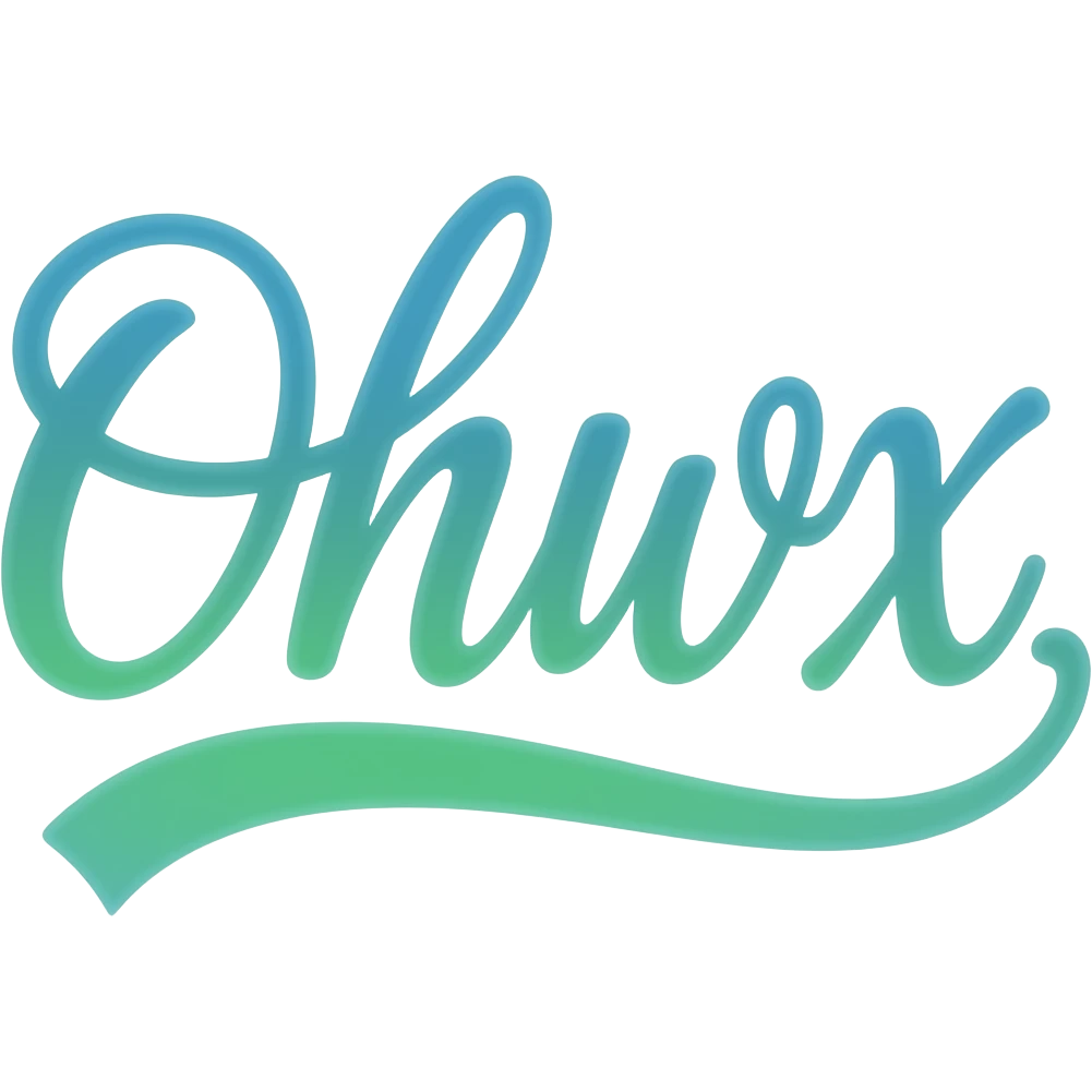 The word 'Offline' in cursive fancy writing that's glowing blue green OMBRE with no background emoji