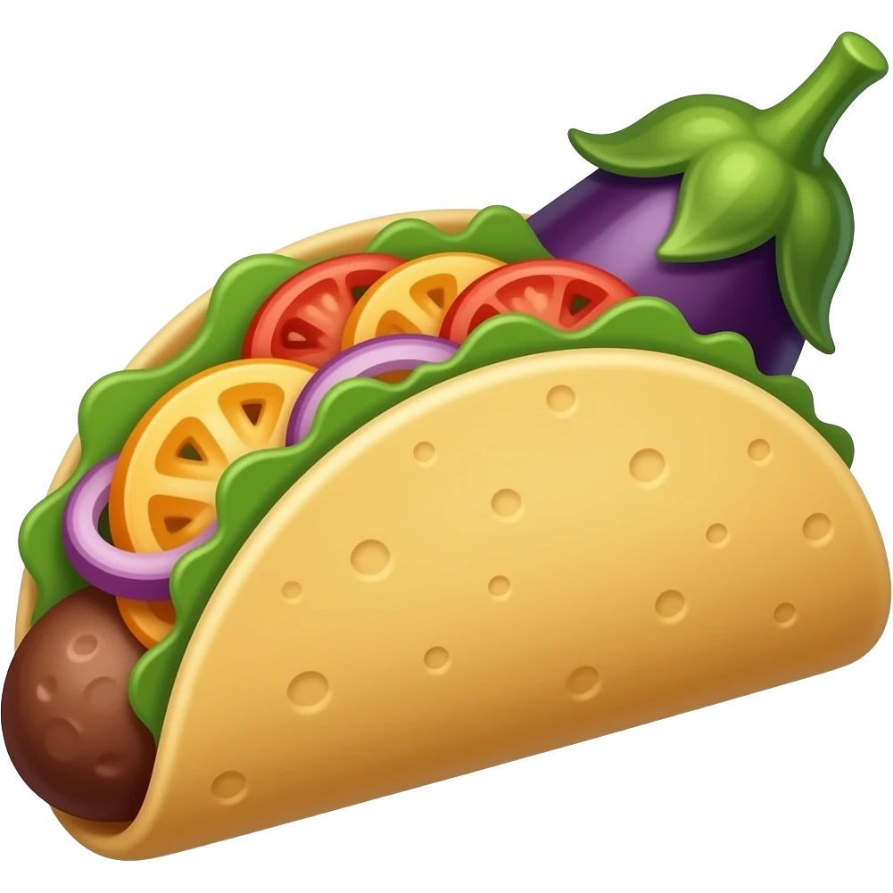 eggplant in taco emoji