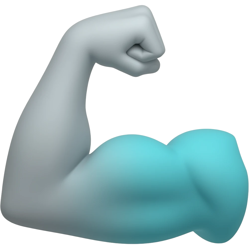 bizeps icon in grey bizeos highlighted in #00D4B1 emoji