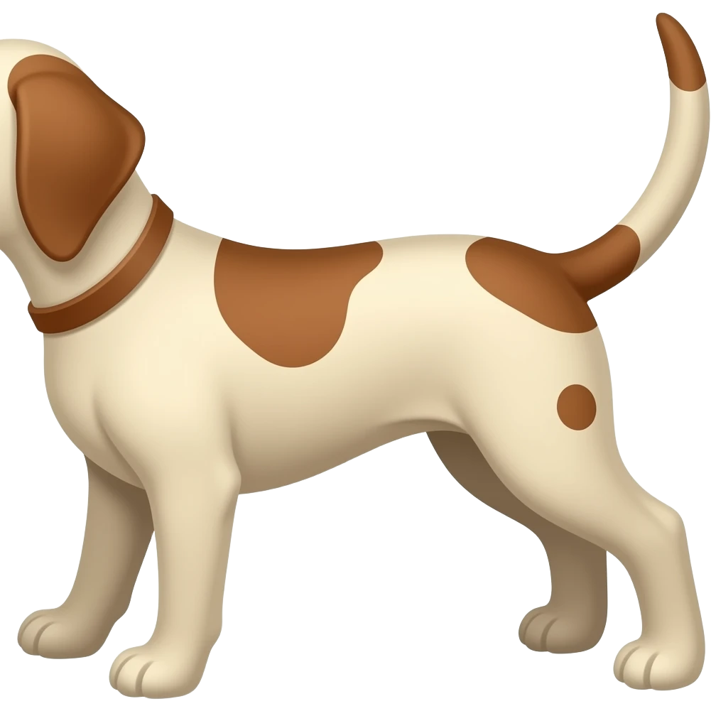 Beige Dog tail with brown spots emoji