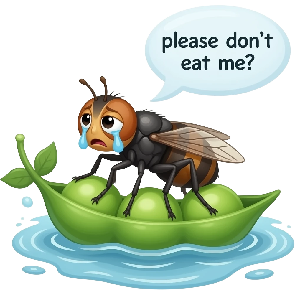 Flea on the pea in the sea hungry flea a plea from please don’t eat me the pea emoji