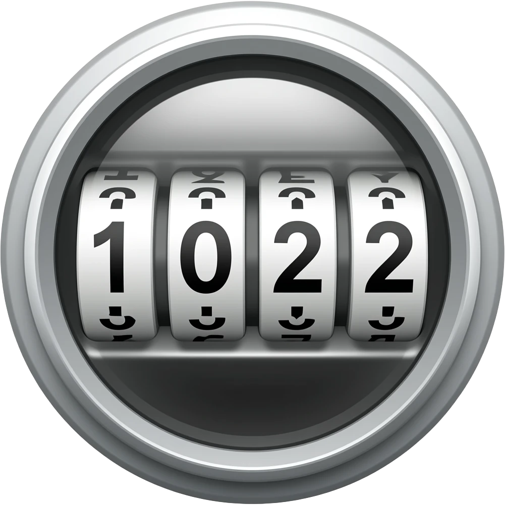 mechanical counter in round enclosure, with four real digits, front ...