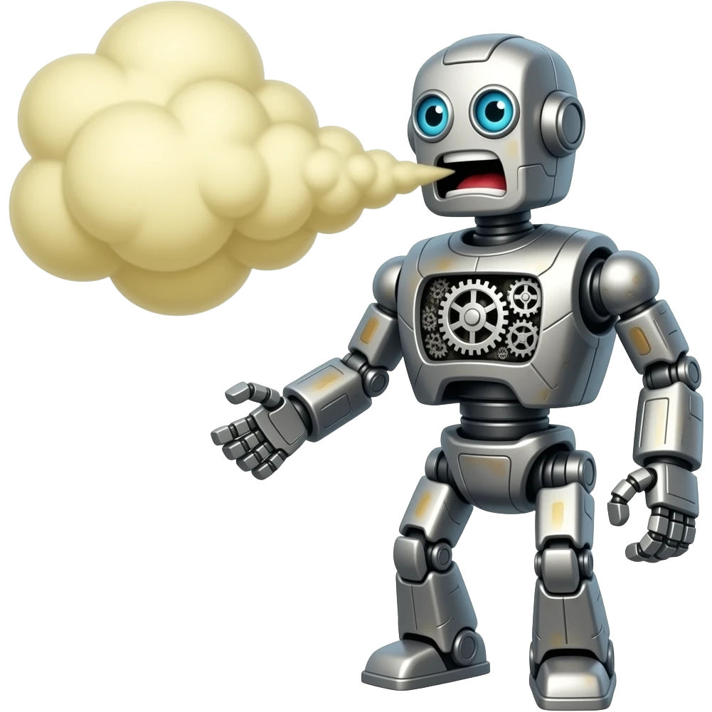 robot doing abig fart emoji
