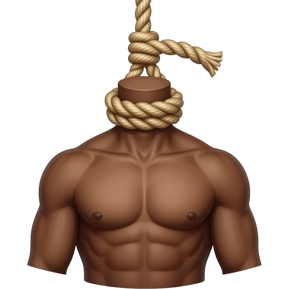 Black person hanging by neck from a rope emoji