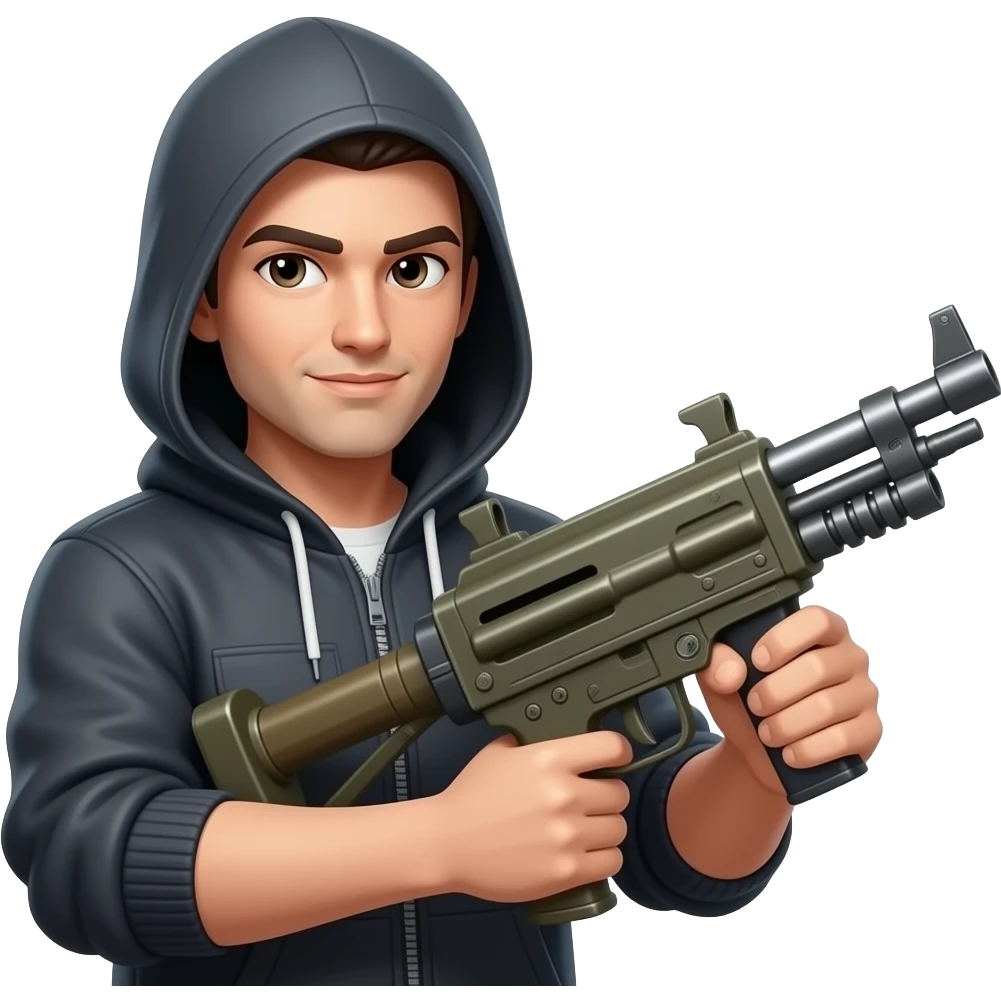 Je veut un emojis avec un lance rocket et une cagoule emoji