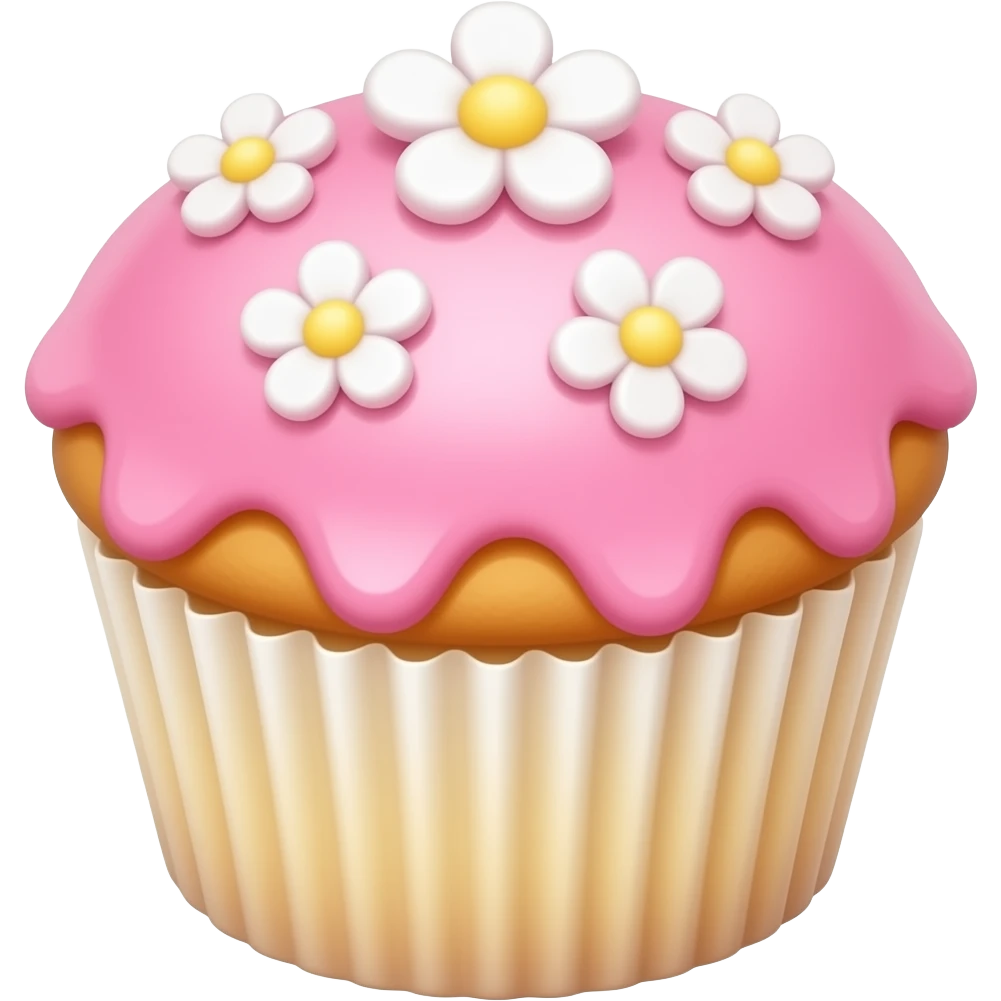 Cupcake with pink icing emoji