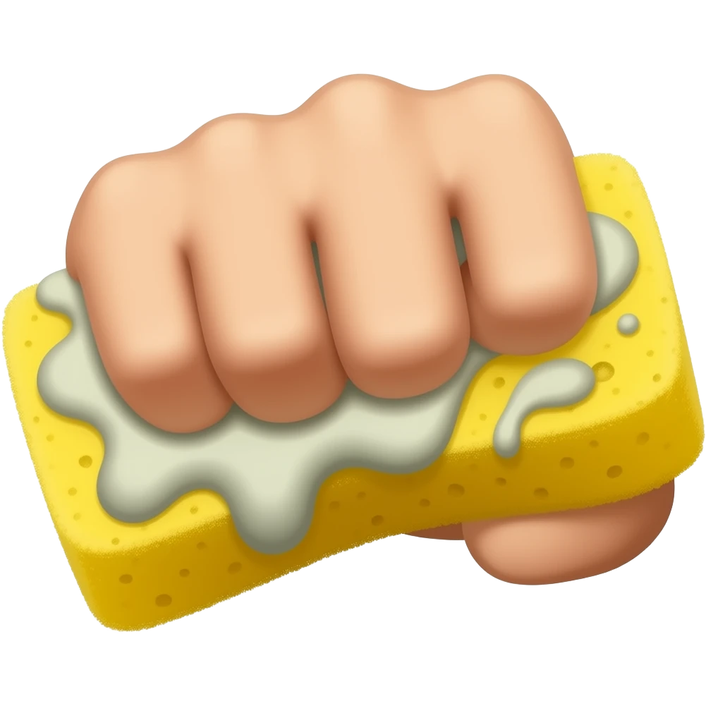 hand squeezing sponge emoji