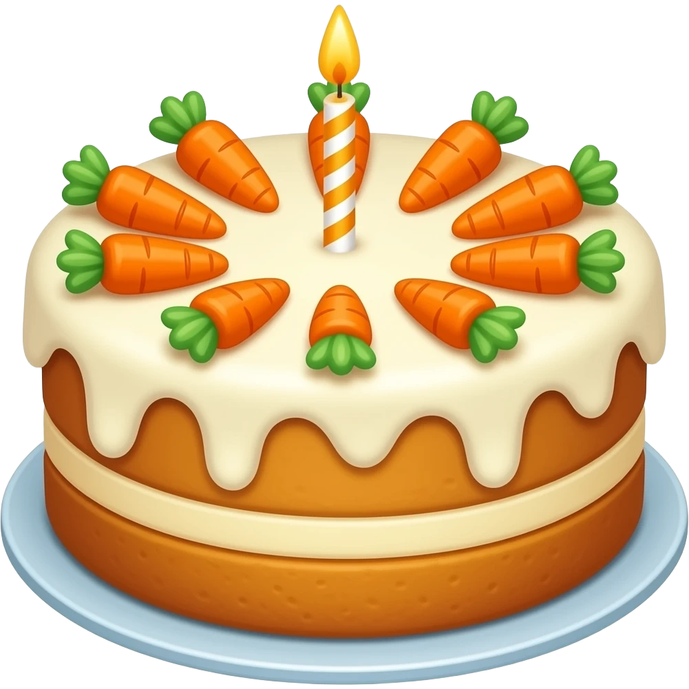 Birthday Carrot Cake with baby carrots decorating it emoji