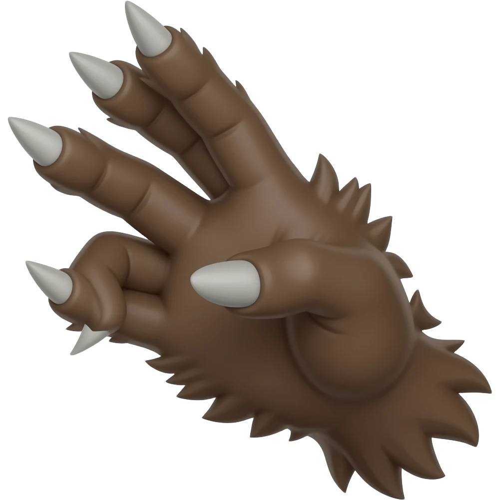 werewolf brown hand emoji