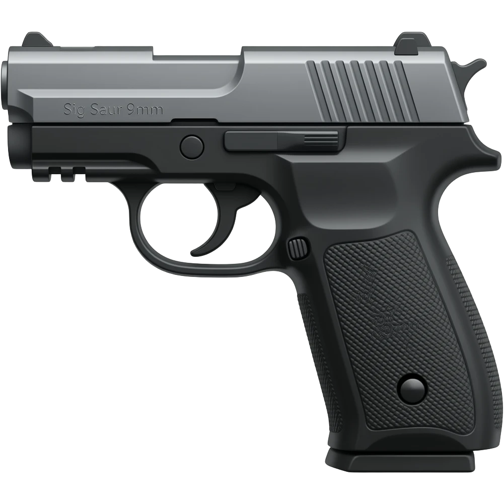 Make the sig saur 9mm pistol and add the name "Sig Saur 9mm" on the barrel emoji