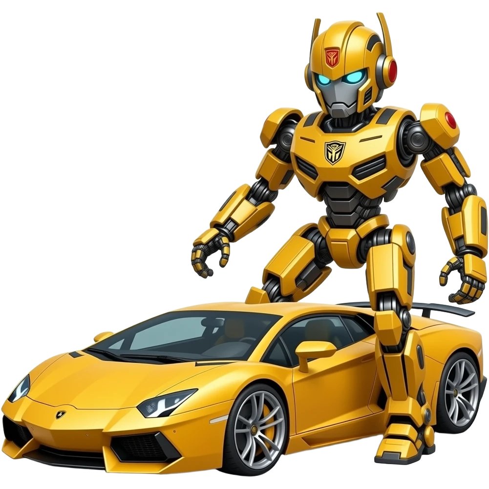 Lamborghini transformer robot emoji