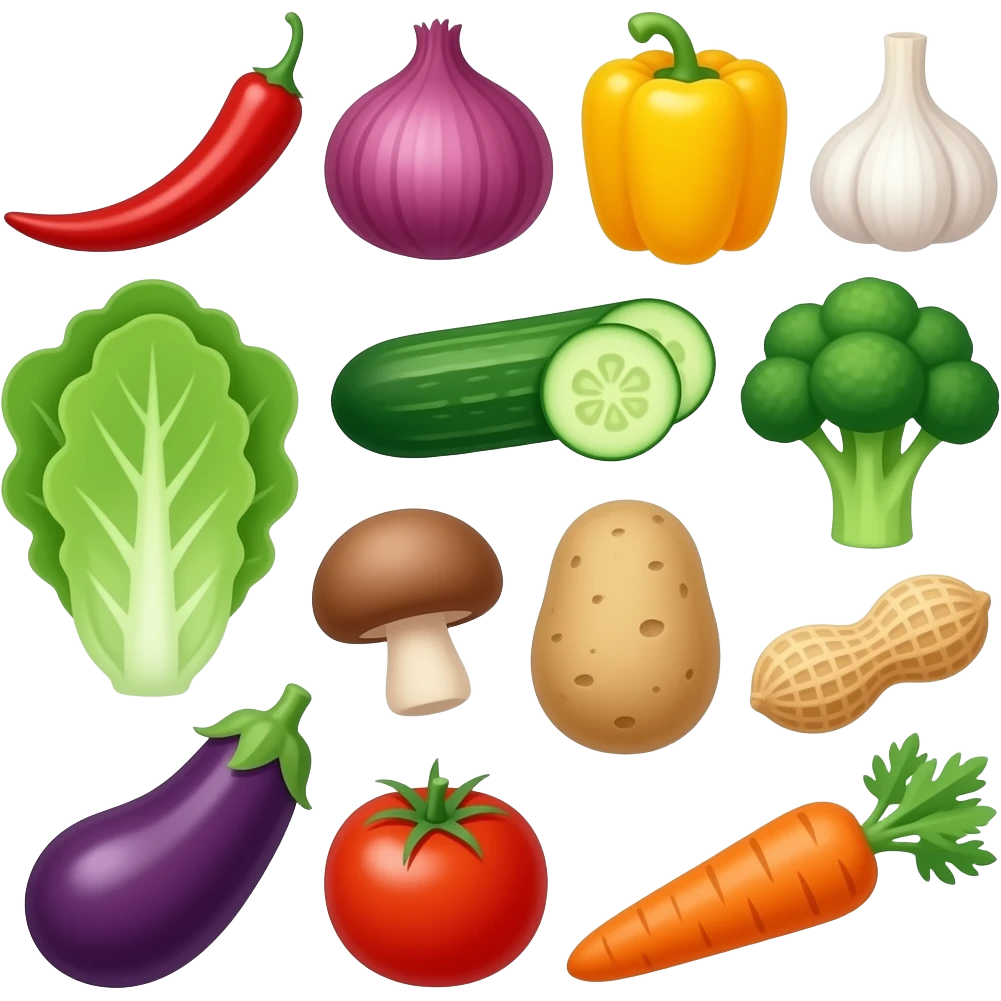 🌽🌶🧅🫑🧄🥒🥦🥬🍄‍🟫🫜🫚🍆🍅🥕 emoji