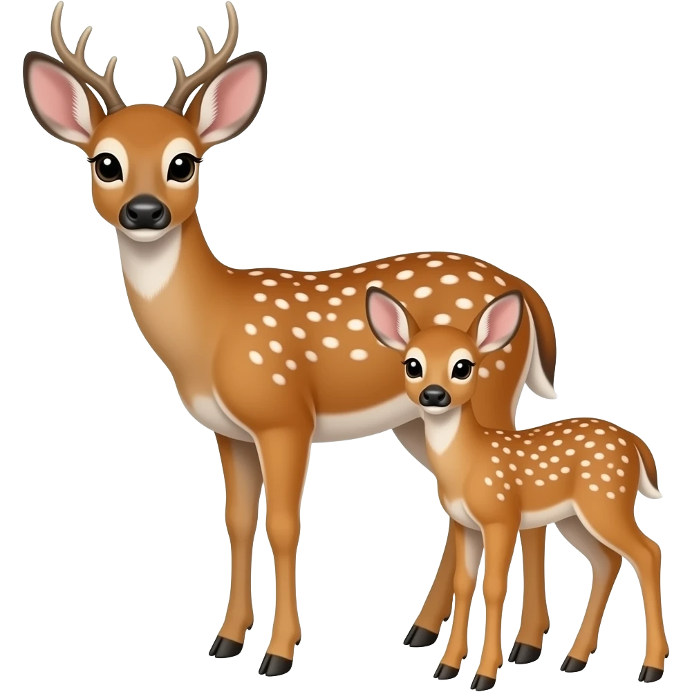 Deer and fawn emoji