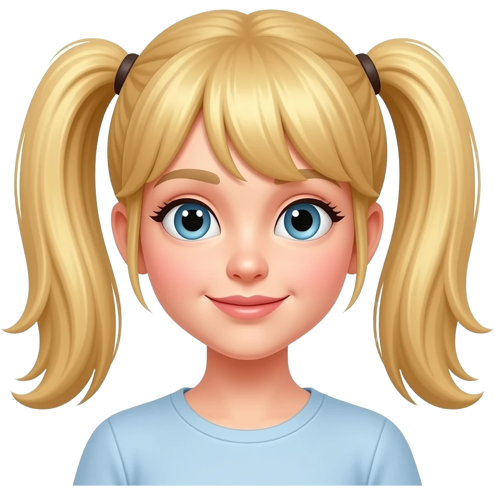 Niña rubia dos coletas emoji
