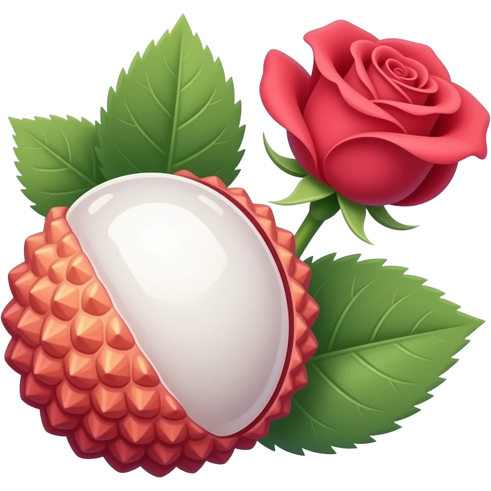 lychee and rose emoji