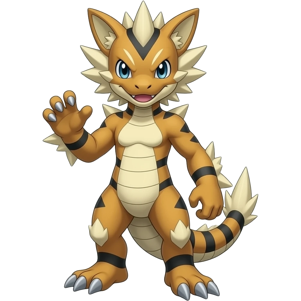 Guilmon-Zorua-Noibat-Absol-Fakémon-Digimon-hybrid, full body detailed emoji