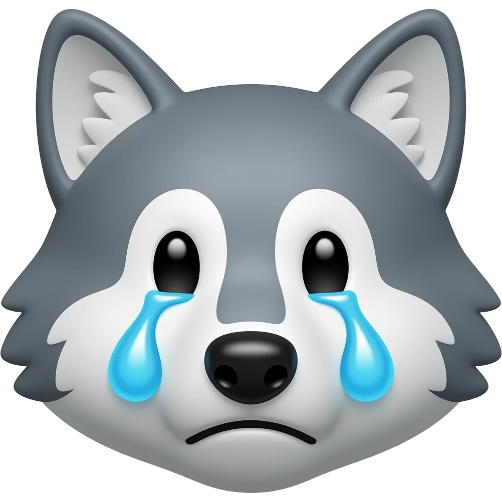 Wolf crying sad emoji
