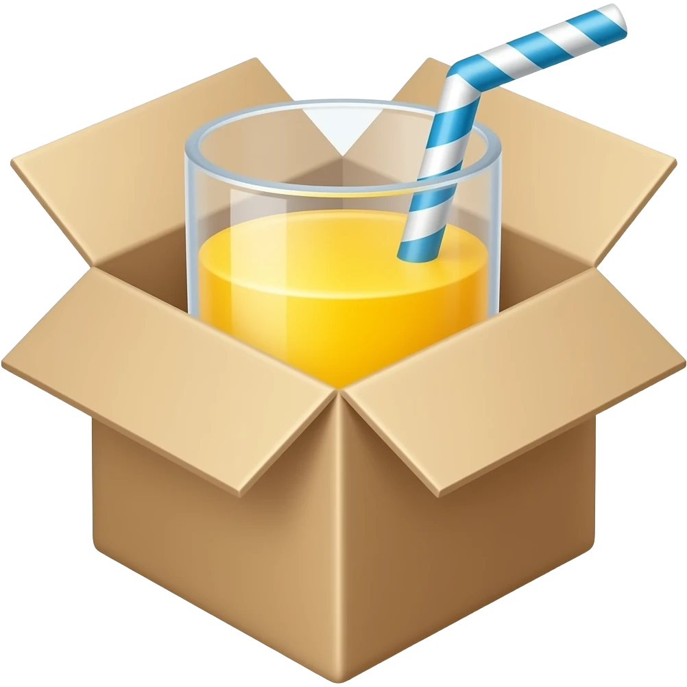 Straw box juice emoji
