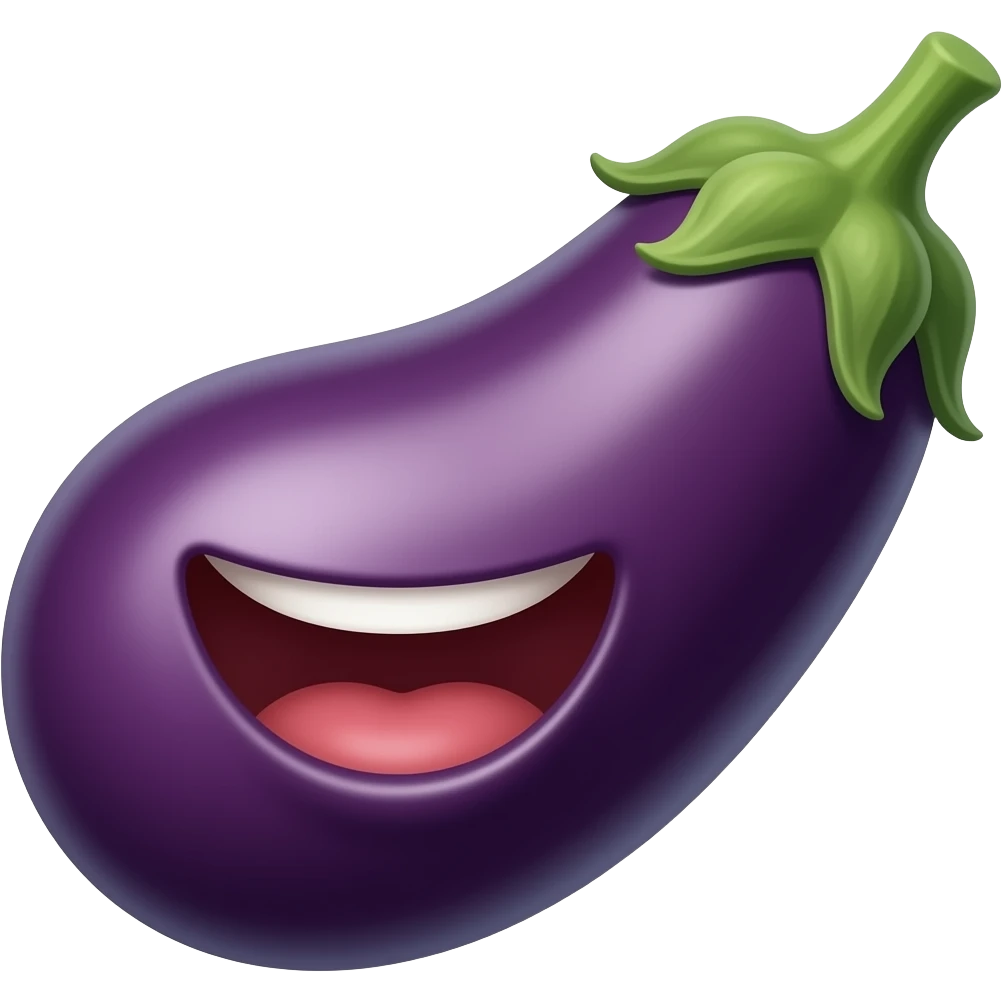 Mouth on eggplant emoji