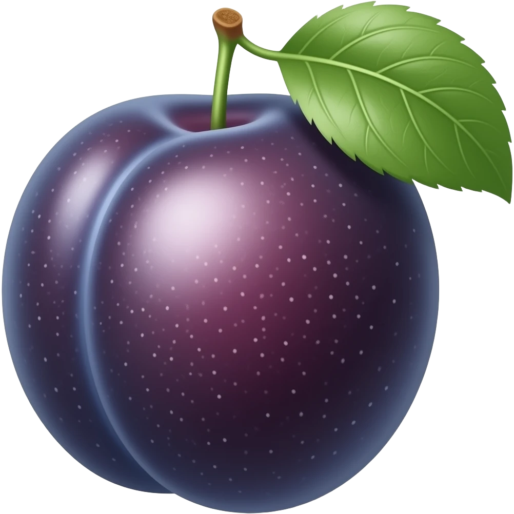 Plum with a leaf emoji