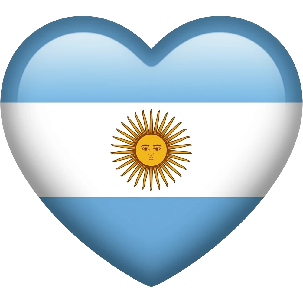 heart emoji with argentina's flag colors emoji