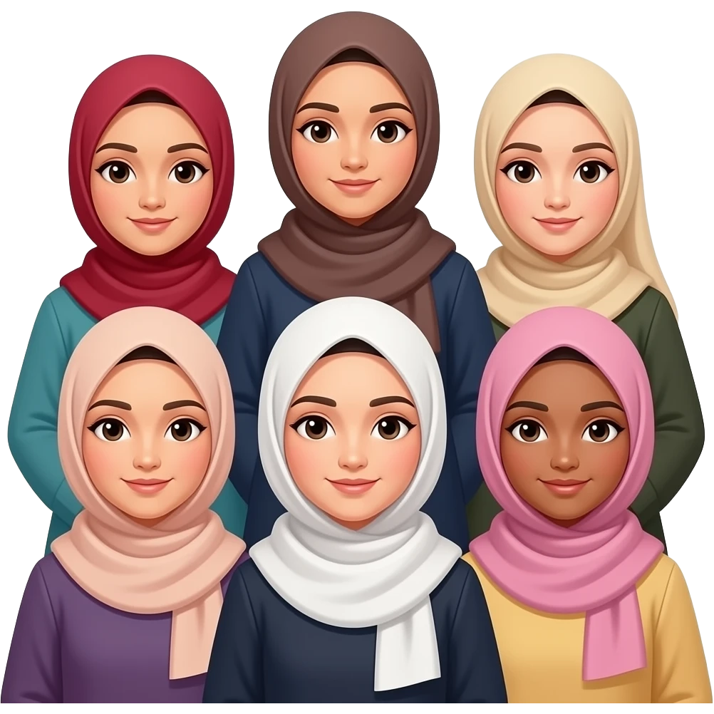 group of hijabis emoji