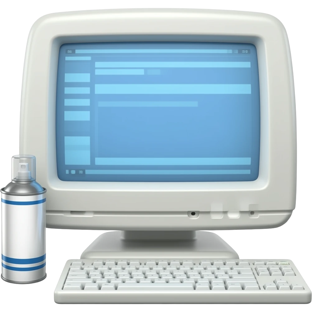 computer and spray emoji