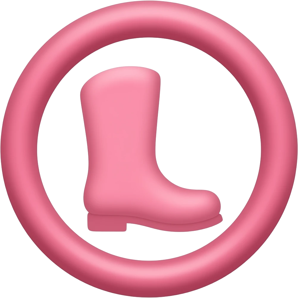 pink ban circle with a boot emoji