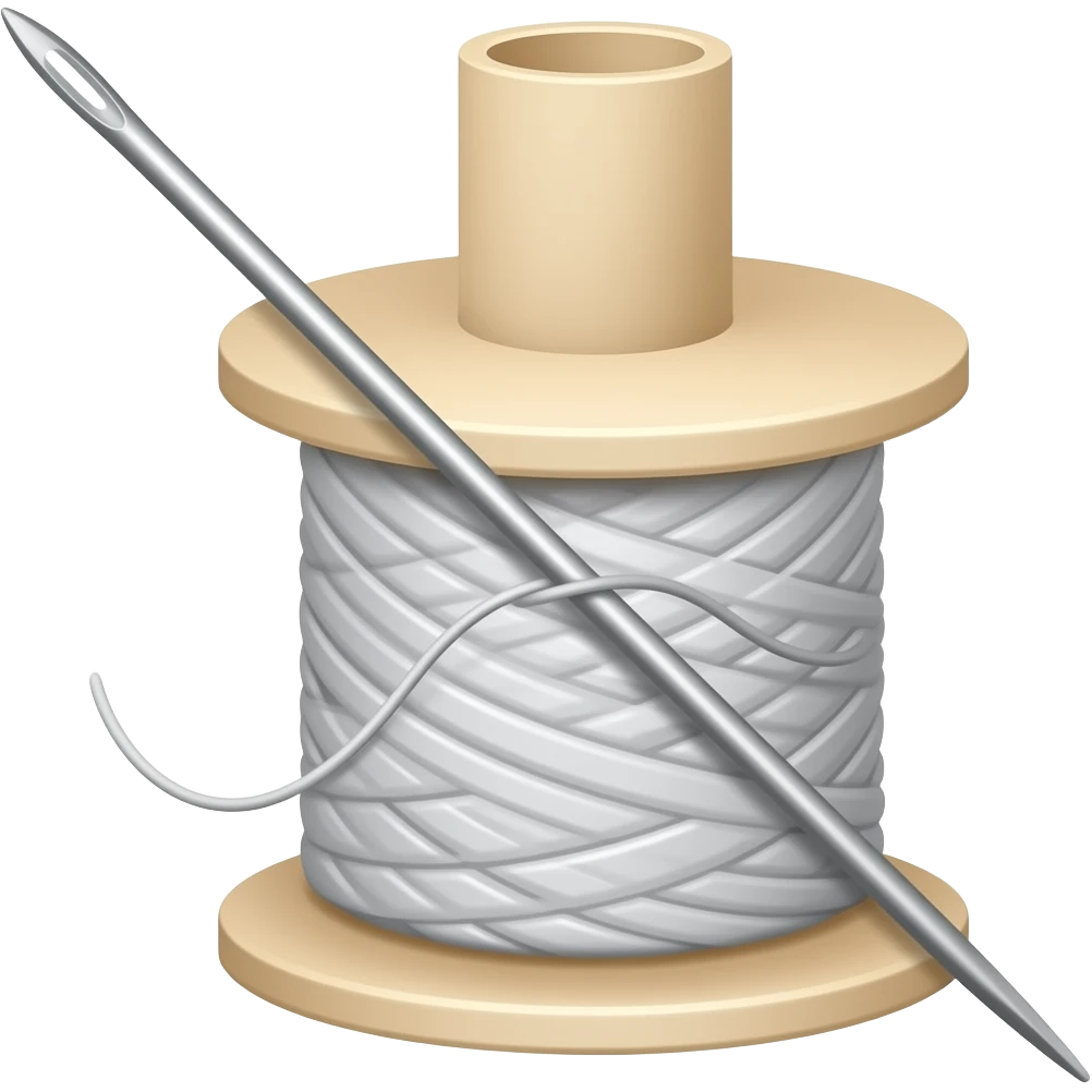 a needle pulling thread emoji