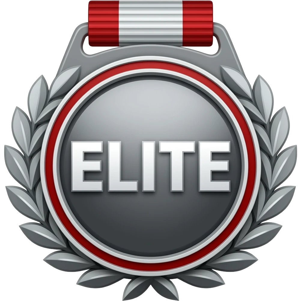 Black and red elite medal emoji