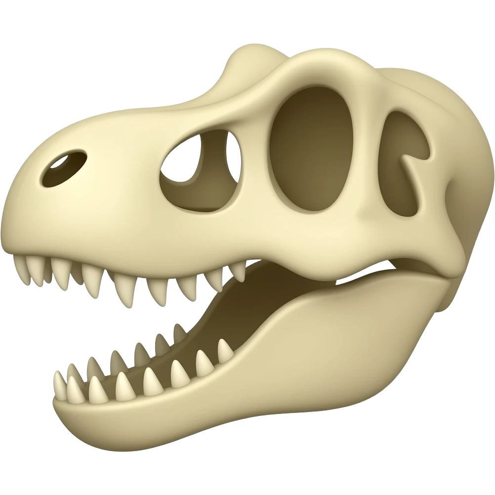 мультяшный череп t rex emoji