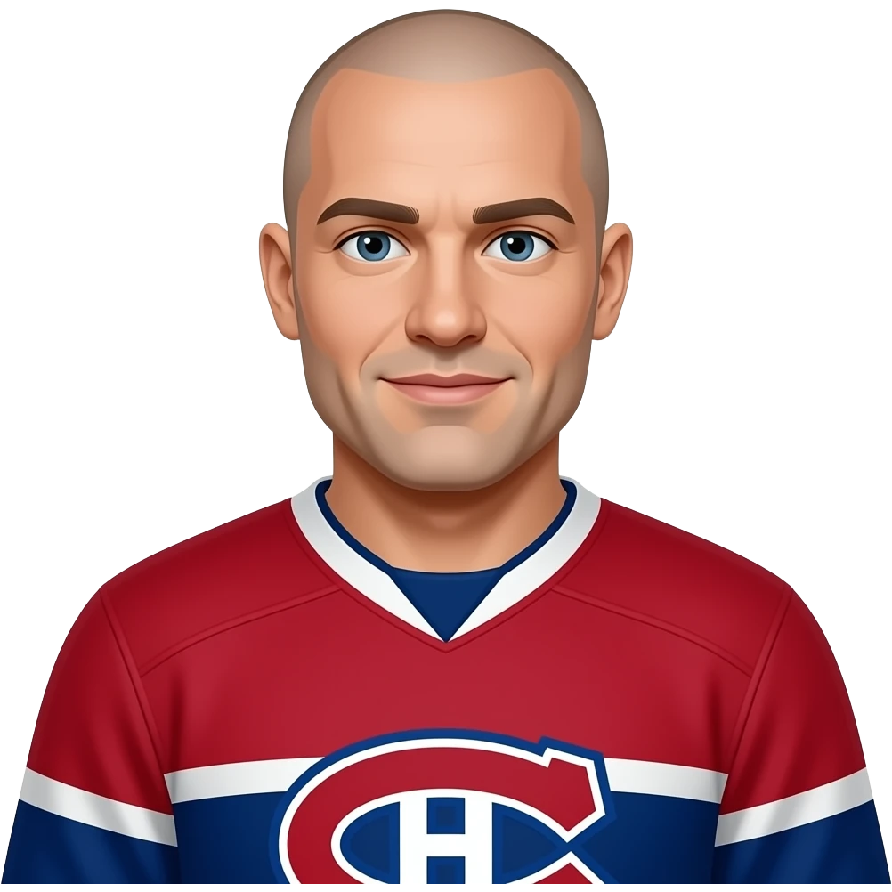 Bald wearing montreal canadiens jersey emoji