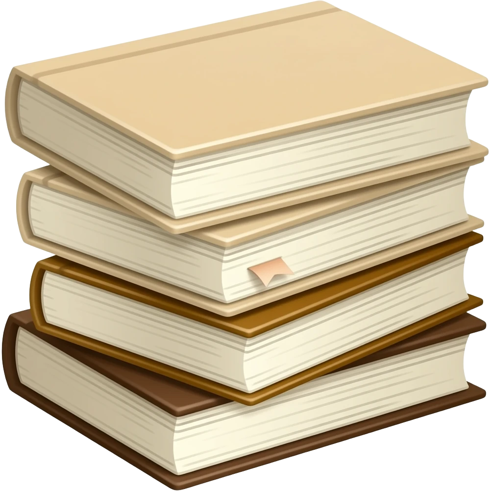 Стопка книг в бежевых и коричневых обложках emoji