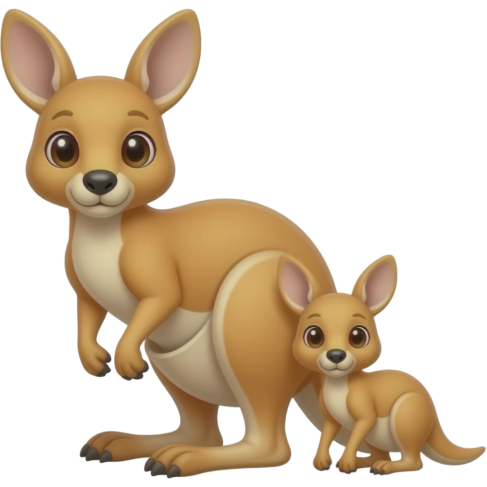 Kangaroo and joey emoji