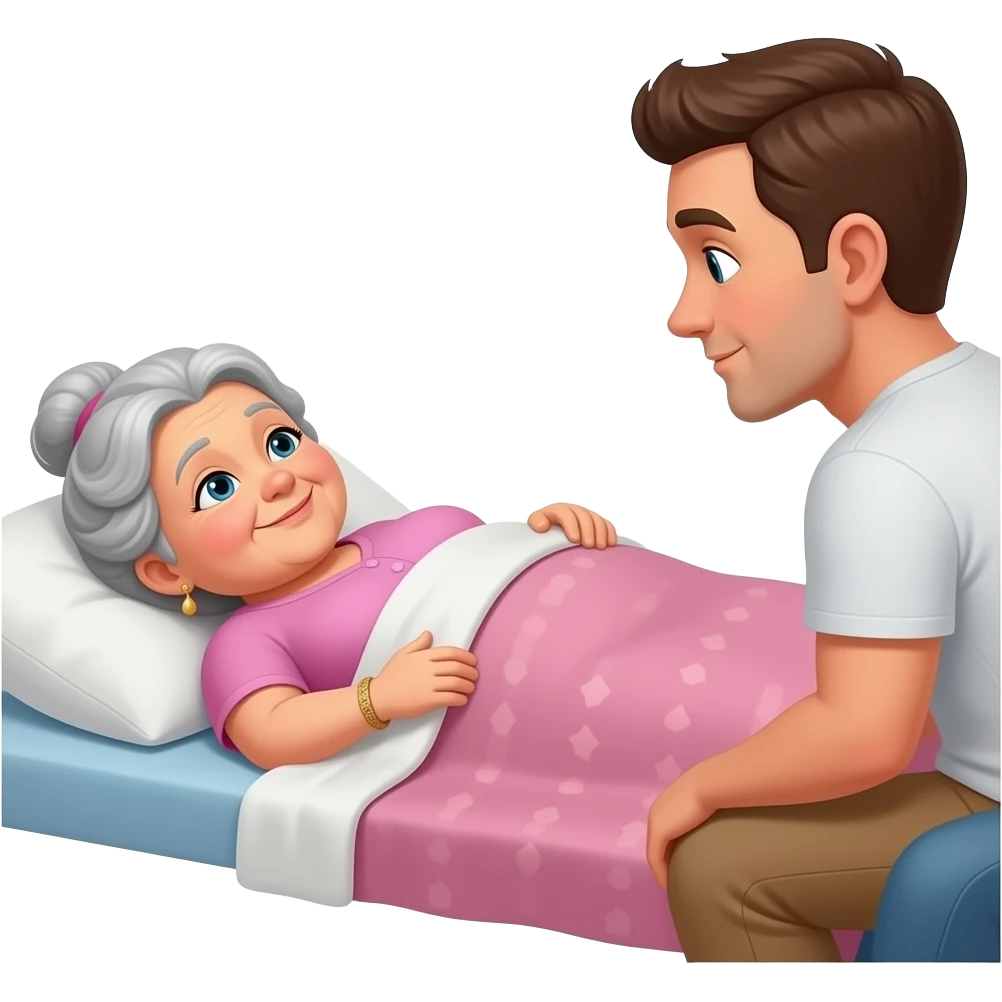 Grandma laying down with huge tits and ass and a man watching her emoji