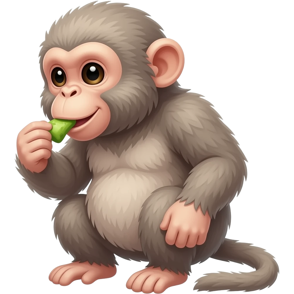 A monkey eating a monkey emoji