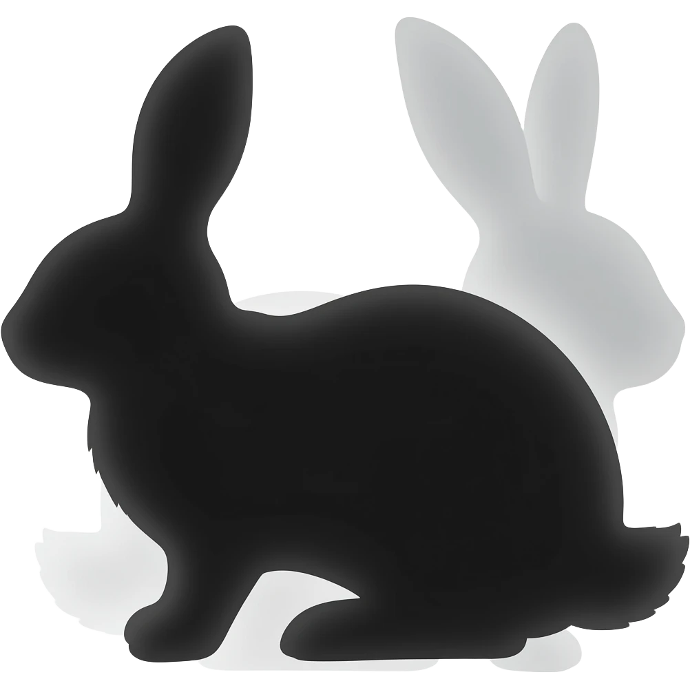 black rabbit silhouette emoji
