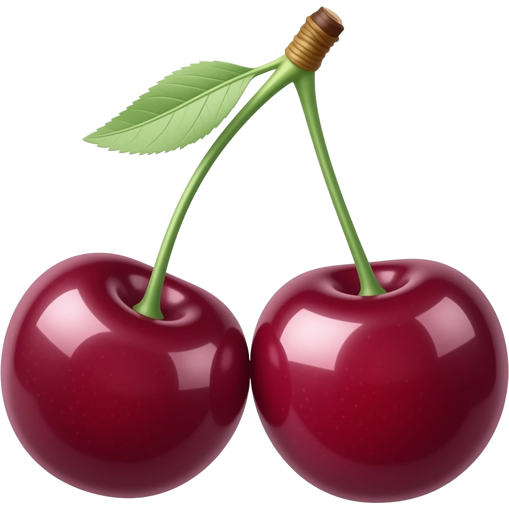 Dark red cherries emoji