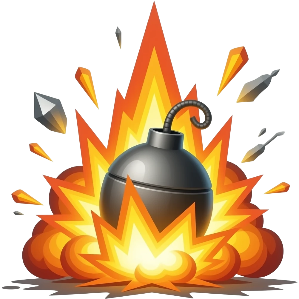 Bombs blasting emoji