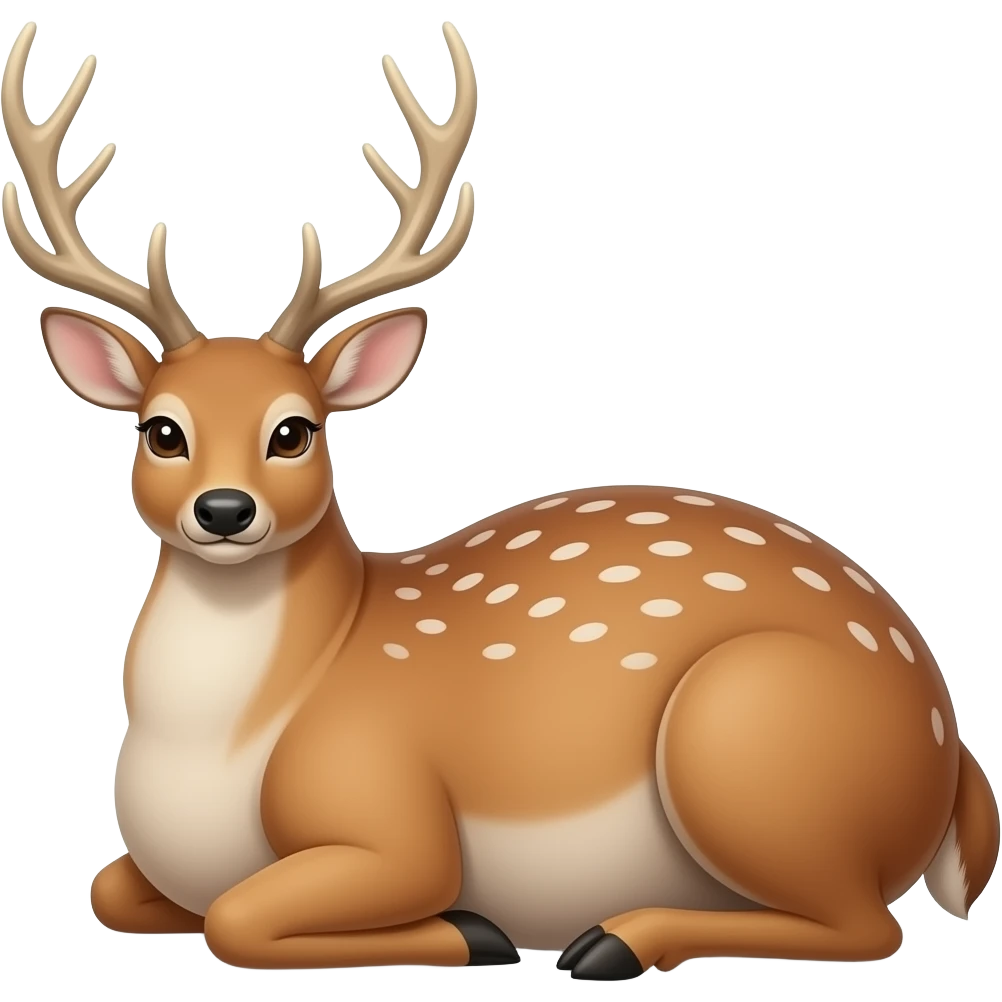 A female deer’s stomach gets massively large and heavy,she ate too much,now the deer/doe is obese,even her big belly rests on the ground while she stands. emoji