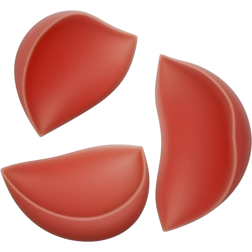 three falling blood red petals emoji