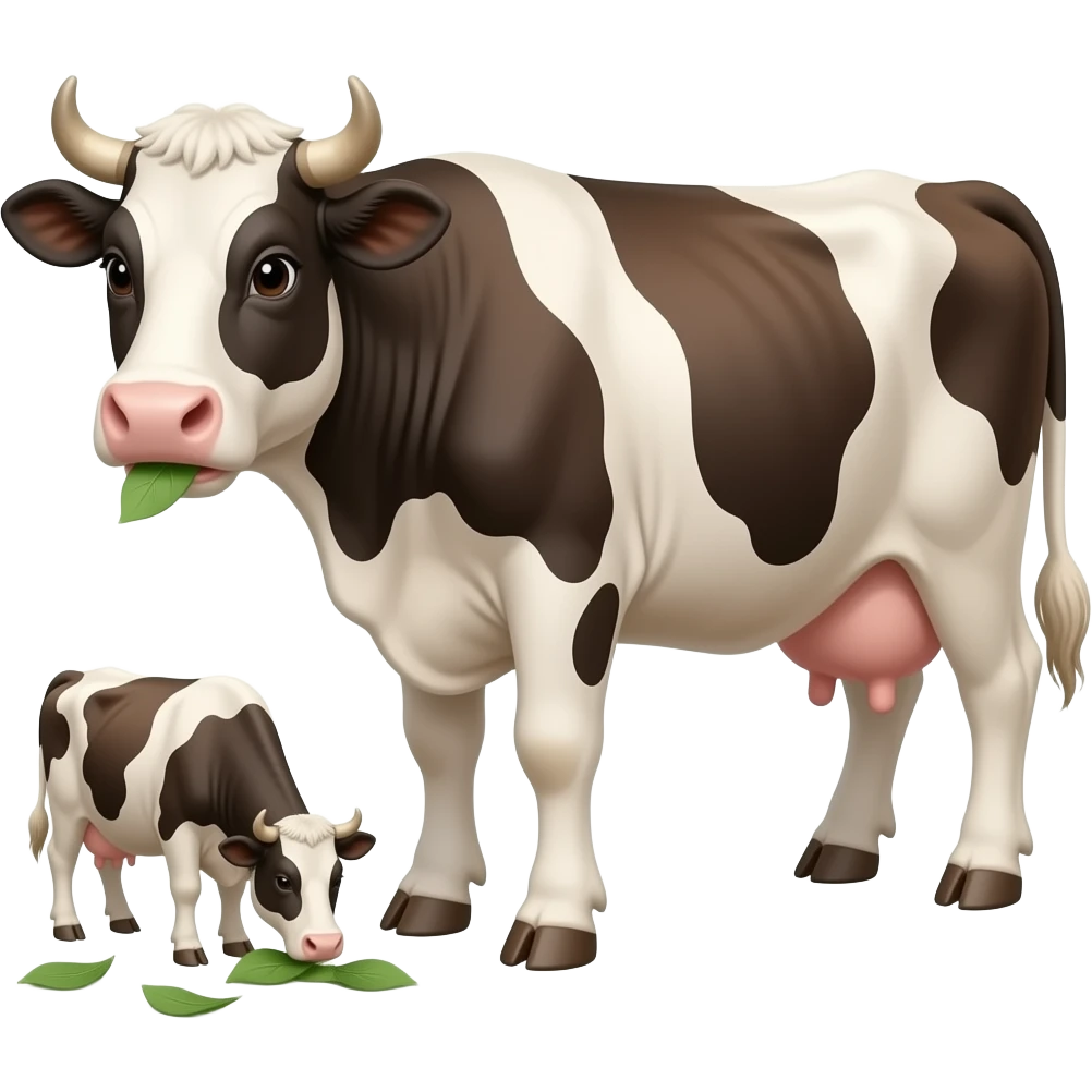 A cow eating its own kind emoji