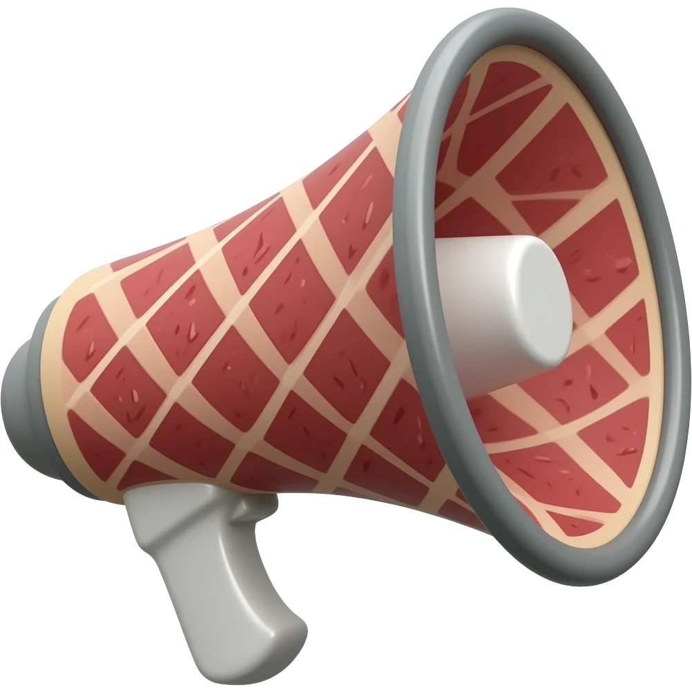 steak megaphone emoji