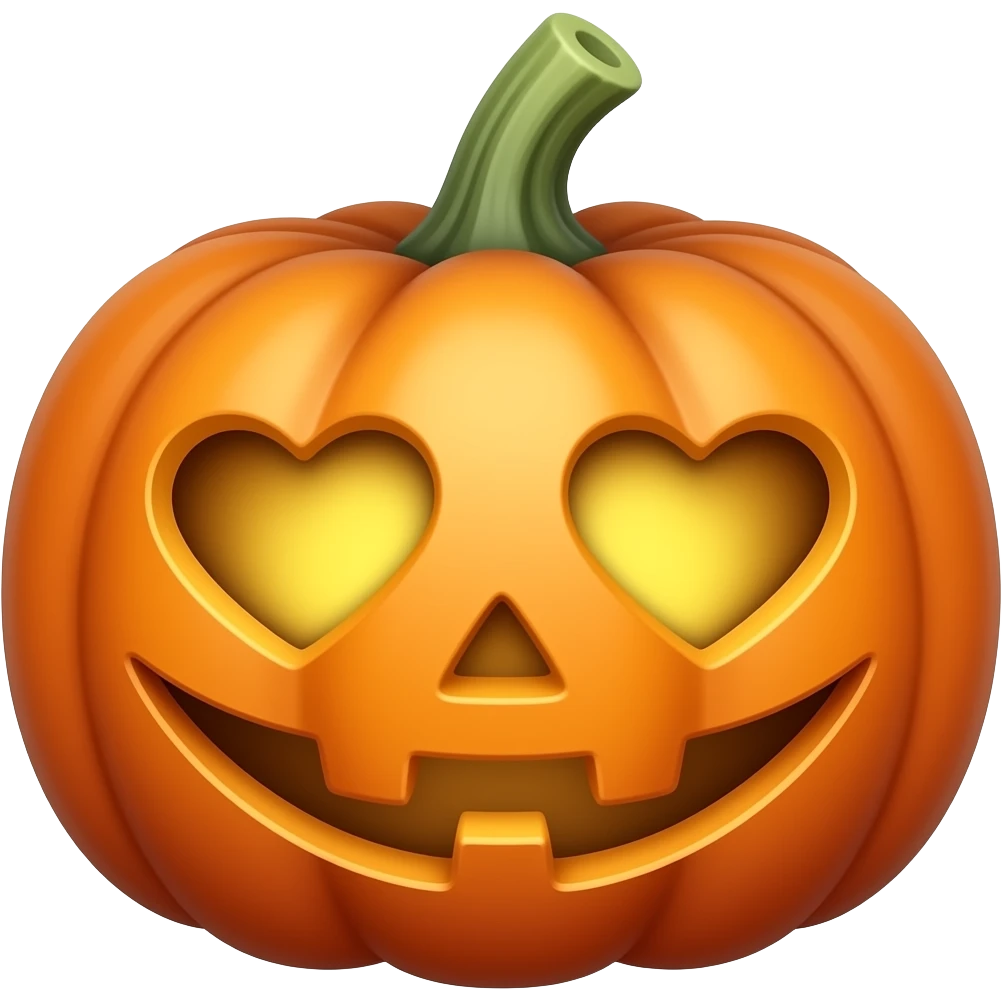 A Halloween pumpkin with heart eyes emoji | AI Emoji Generator