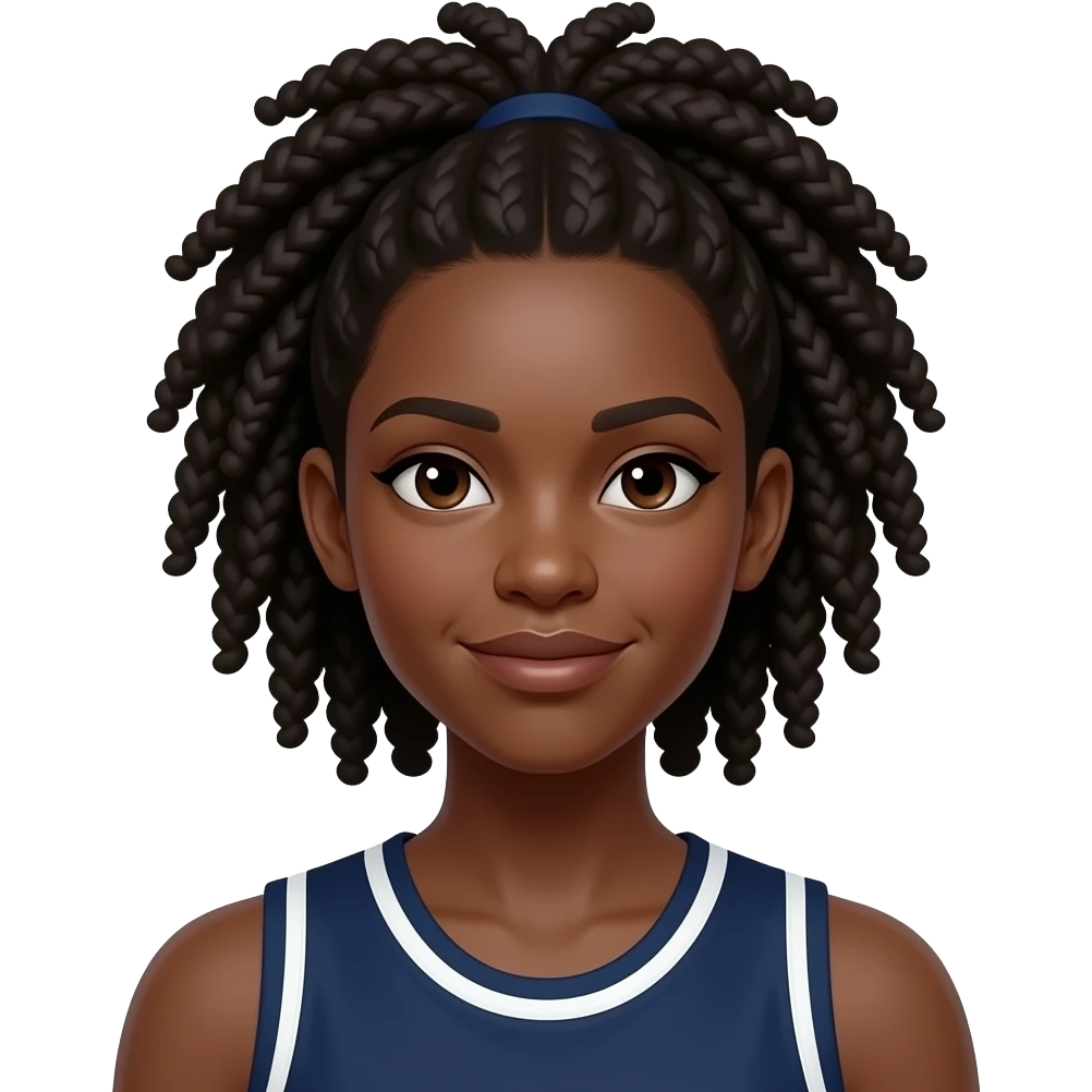 black skin girl basketball player portrait emoji