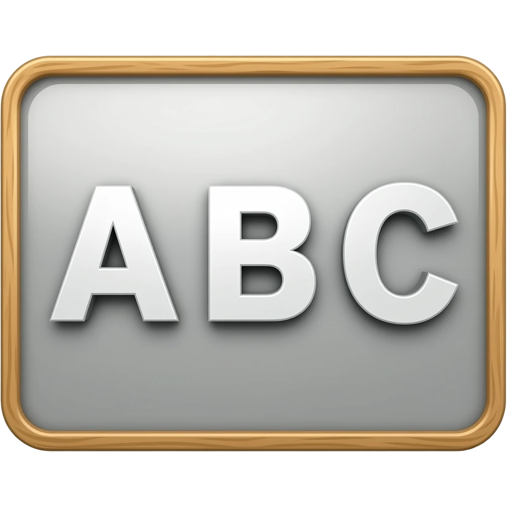 board with letters A B C on it emoji