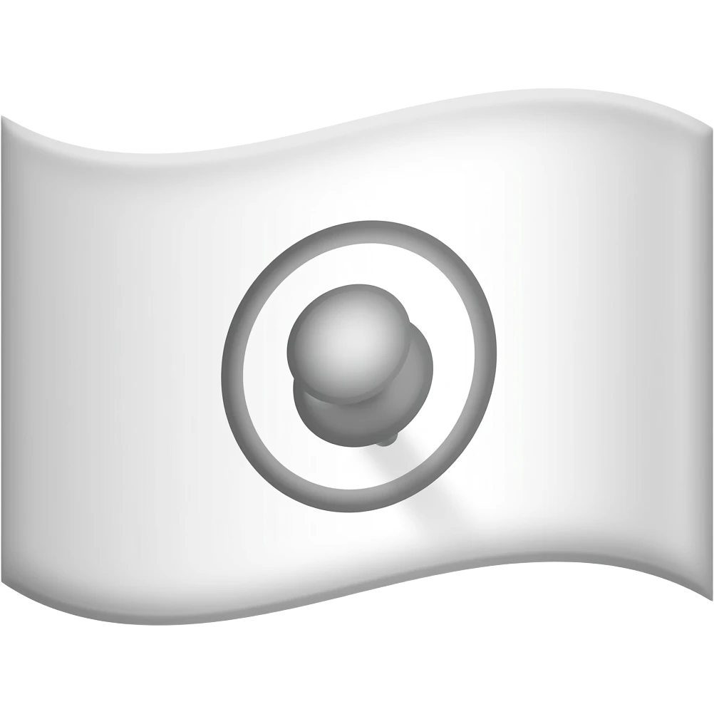 White flag with round push pin  shape on it emoji